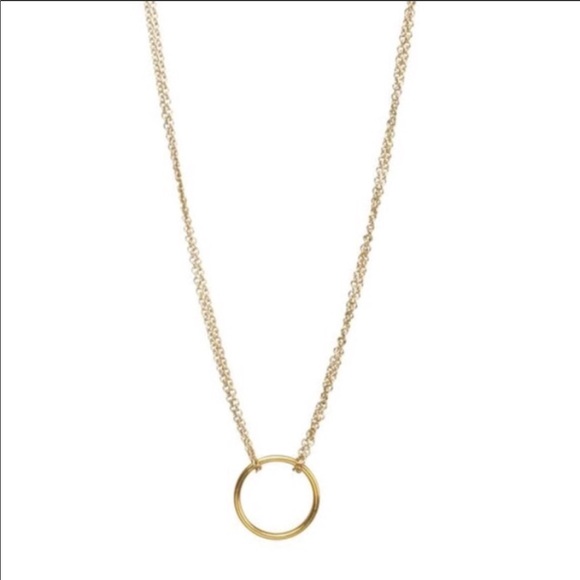 Dainty “Karma” Circle Pendant Necklace - Picture 2 of 4